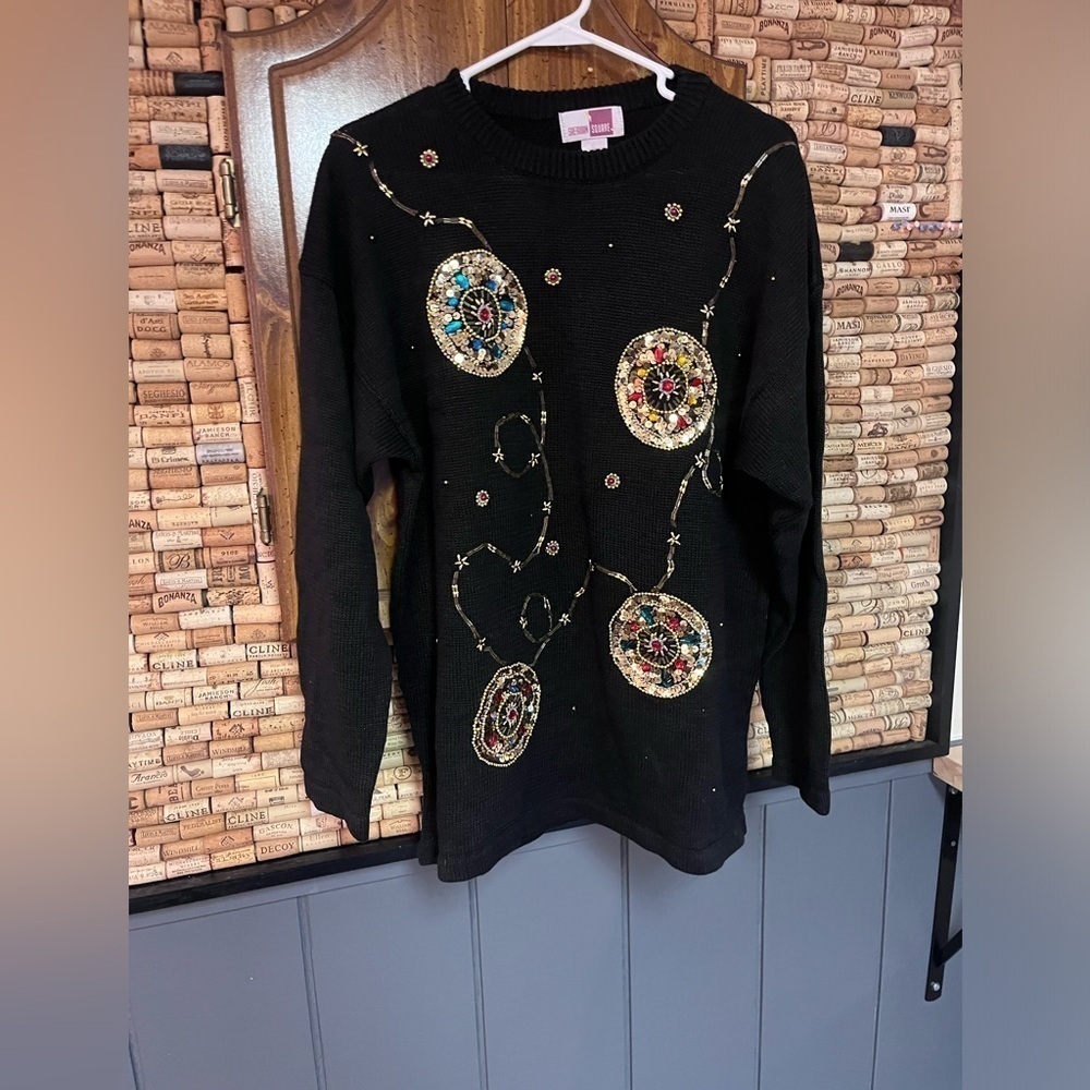 Vintage 90’s Sheridan Square beaded Holiday sweater